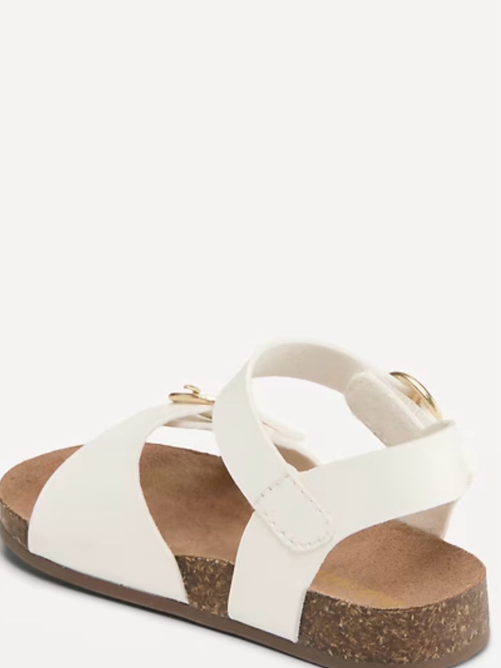 Old Navy White Cork Footbed Kids Sandals with Gold Accent Size 12-18M